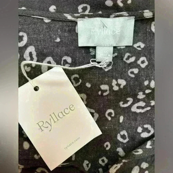 RYLLACE ANIMAL PRINT BOHO TASSEL TIE SHIFT DRESS PLUS SIZE 1X ❣️NEW - Picture 10 of 15